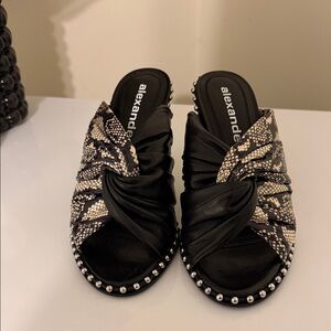 Alexander Wang Lily Embossed Snake Mule